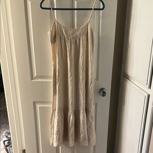 Cream Spaghetti Strap Slip Dress